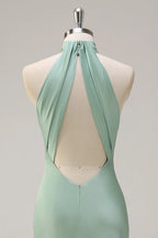 Halter Sleeveless Sheath Pretty Agave Off the shoulder Floor length Party Dress For Sale For women