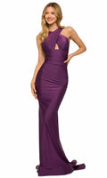 Halter Sleeveless Sheath Simple Off the shoulder Floor length Prom Dress For Sale For Ladies