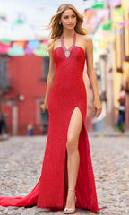 Halter Sleeveless Sheath Trendy Shiny Floor length Long Prom Dress For Sale For Women