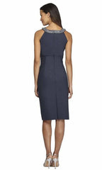 Halter Sleeveless Sheath Vintage Off the shoulder Knee Length Prom Dress Hot Sale For Adults