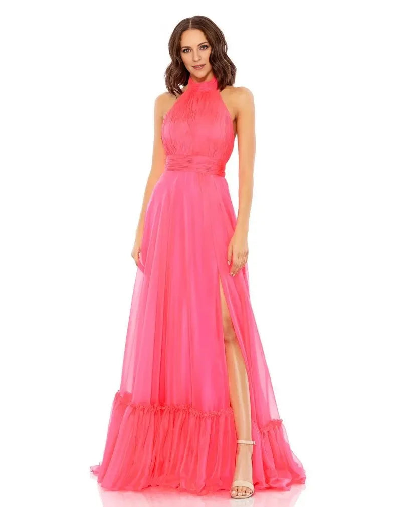 High Halter Sleeveless A-line Enchanting Floor length Long Prom Dress For Sale For Women