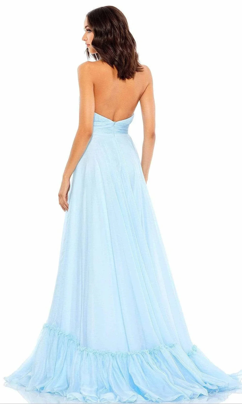 High Halter Sleeveless A-line Enchanting Sky Blue Floor length Long Prom Dress For Sale For Women