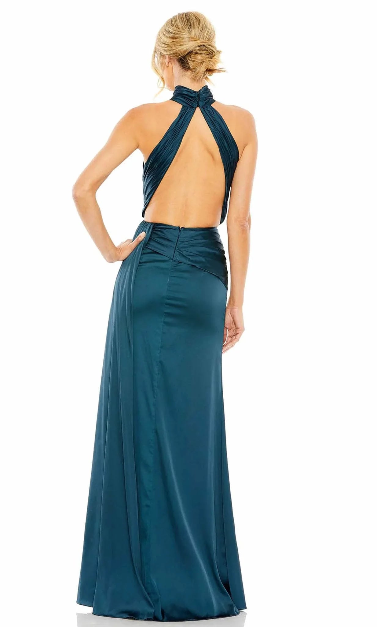 High Halter Sleeveless Sheath Trendy Floor length Long Prom Dress For Sale For Ladies