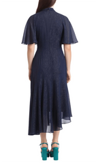 High Neck Short Sleeves A-line Classic Off the shoulder Tea Length Prom Dress For Sale For Women