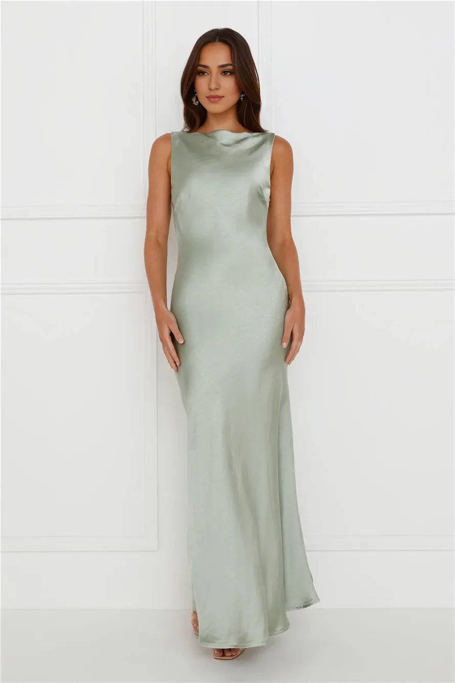 High Neck Sleeveless Mermaid Classic Off the shoulder Floor length Party Dress Hot Sale For ladies