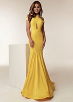 High Neck Sleeveless Mermaid Trendy Off the shoulder Floor length Prom Dress Hot Sale For Women