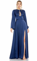 High neck Long Sleeves A-line Formal Off the shoulder Floor Length Prom Dress Hot Sale For Ladies