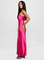 Strapless Cutout Maxi Dress Chic Sleeveless Column Zipper Up Prom Dresses