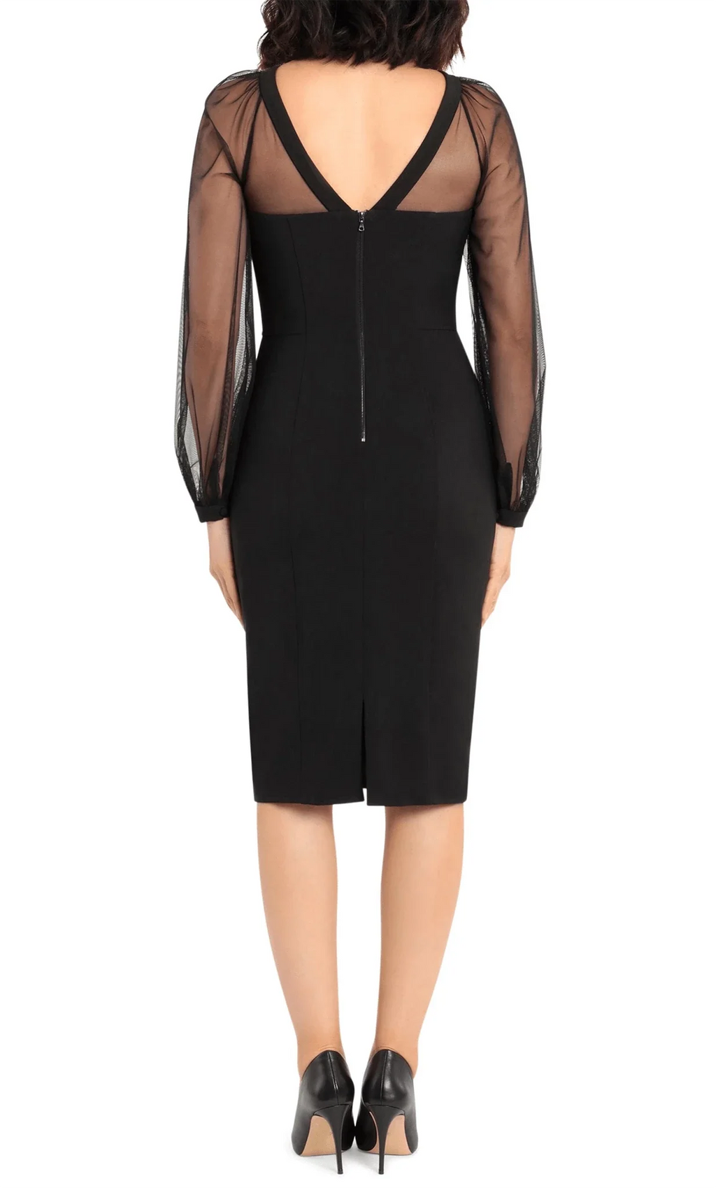 Illusion Long Sleeves Sheath Tight Knee Length Prom Dress Hot Sale For Ladies