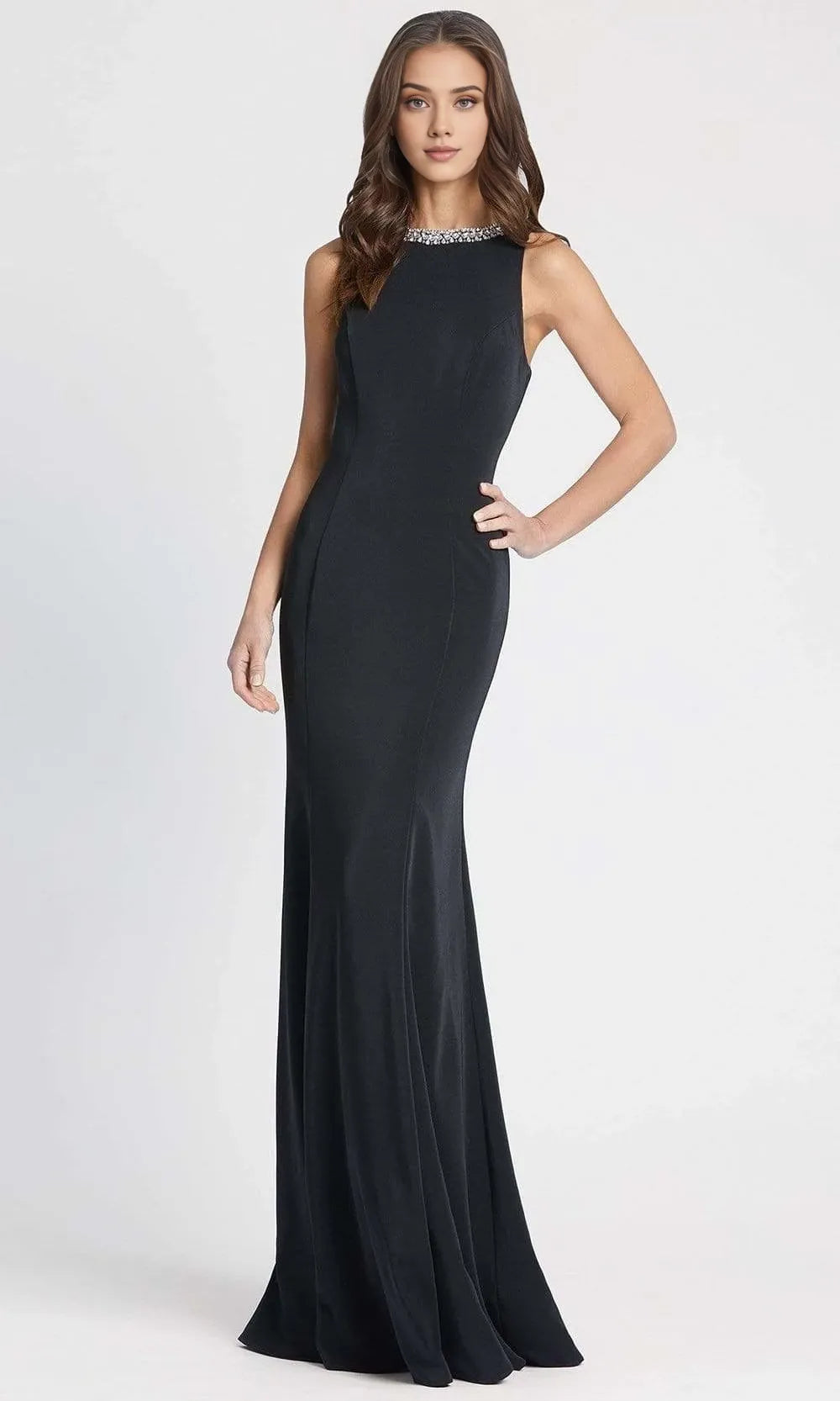 Jewel Neck Sleeveless Sheath Formal Floor length Long Prom Dress For Sale For Ladies