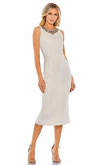 Jewel Sleeveless Sheath Vintage Tea Length Off the shoulder Prom Dress Hot Sale For Ladies