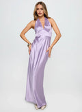 Lavender Halter Neck Backless Maxi Dress Beautiful Floor Length Prom Dresses