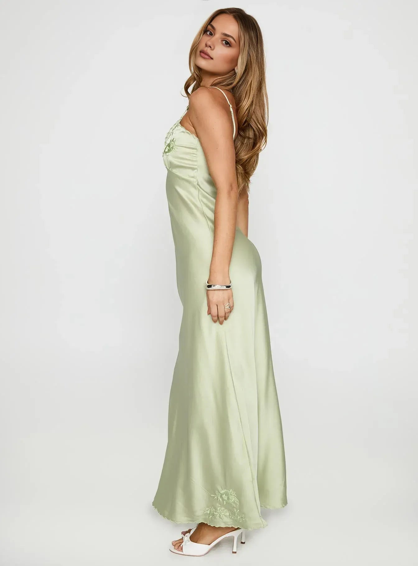 Sheath/Column V Neck Sleeveless Backless Ankle-Length Prom Dress