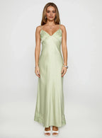 Sheath/Column V Neck Sleeveless Backless Ankle-Length Prom Dress