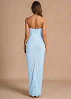 Light Sheath Strapless Sleeveless Open Back Floor Length Hot Sale Prom Dress