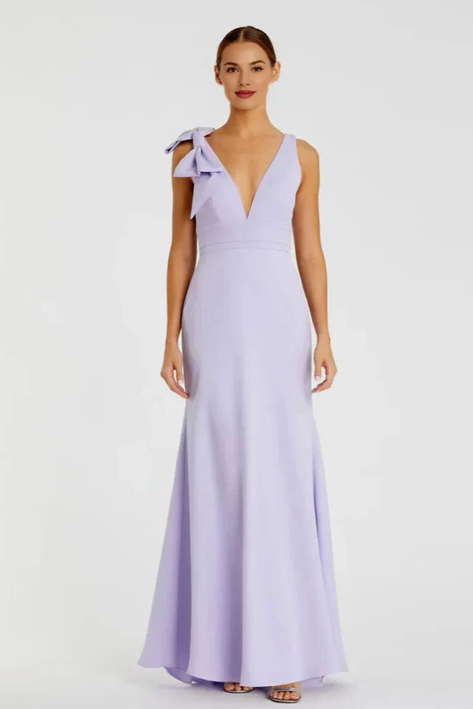 Mermaid/Trumpet V Neck Sleeveless V Back Floor-Length Prom Dress