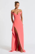 Lively Mermaid Off Shoulder Sleeveless Ruffle Accent Floor Length For Ladies Evening Dress