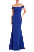 Lovely Mermaid Off Shoulder Short Sleeve Zipper Back Floor Length Evening Dress