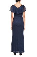 Lovely Sheath V Neck Flutter Sleeve V Back Floor Length Evening Dress