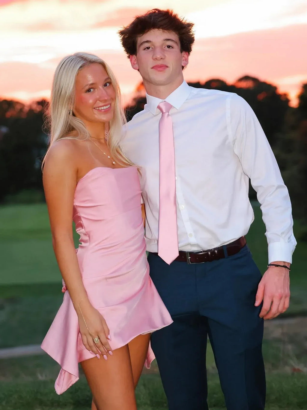 Satin Strapless Homecoming Dress Pink With Asymmetrical Hem For Teens