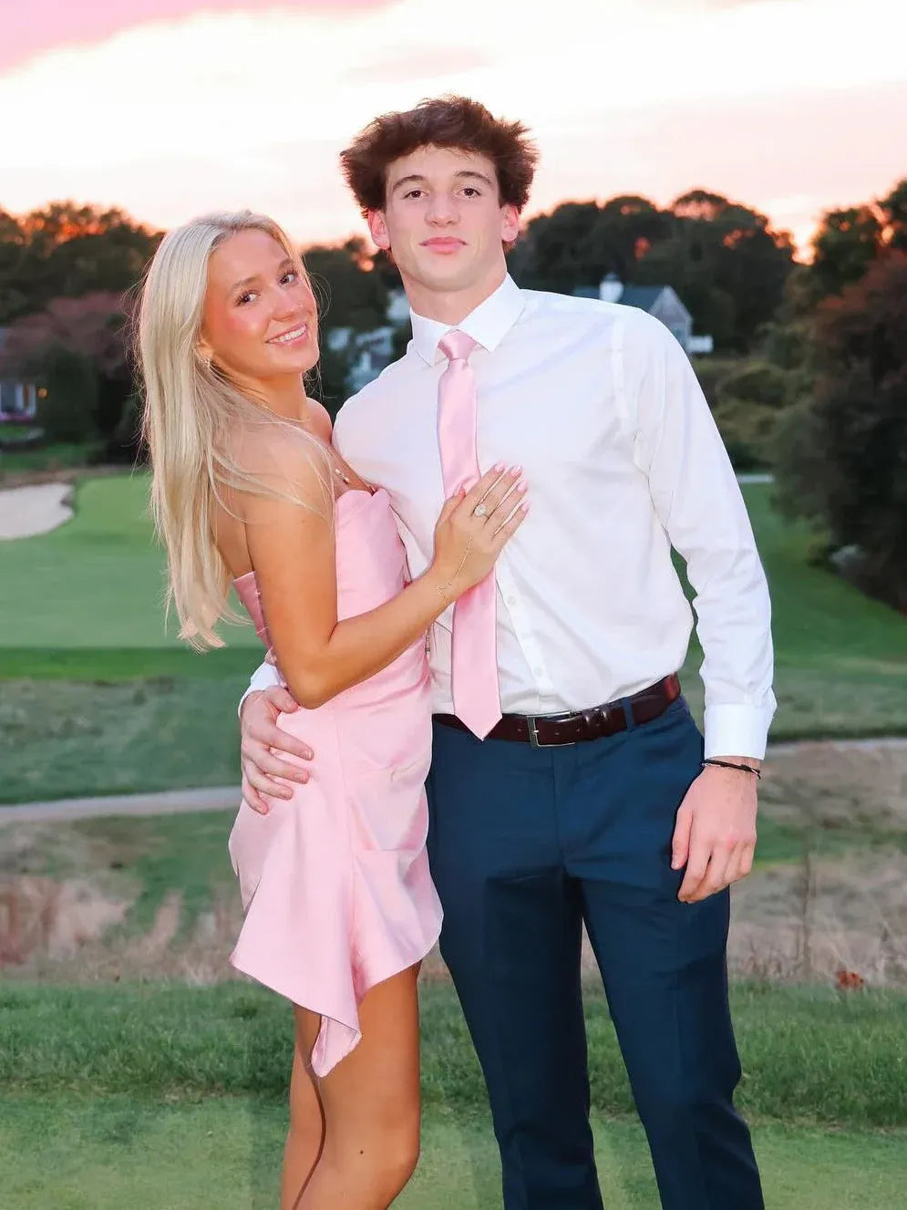 Satin Strapless Homecoming Dress Pink With Asymmetrical Hem For Teens