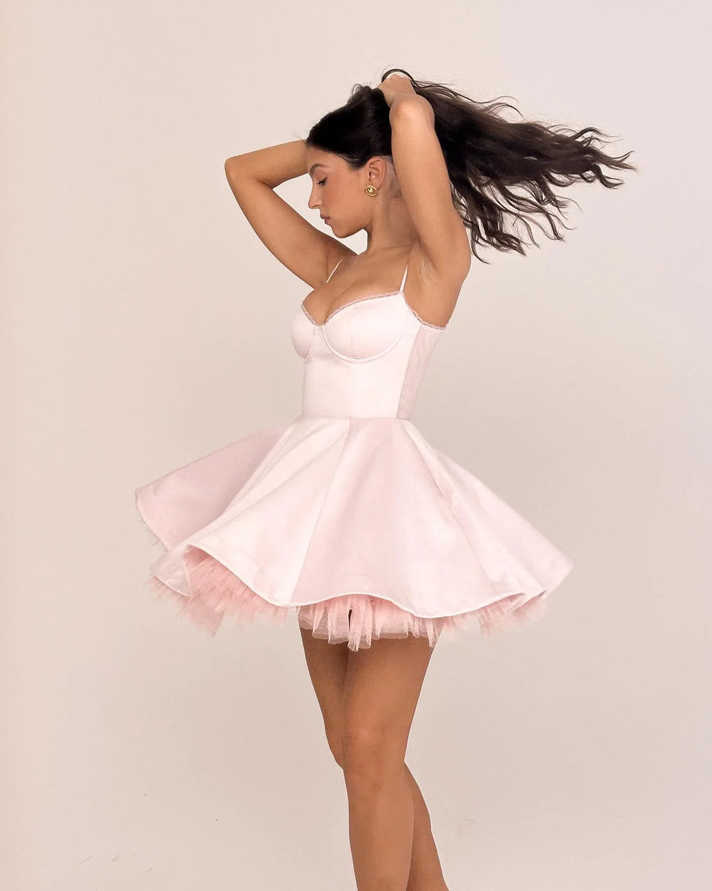 Pink A-Line Sweetheart Spaghetti Straps Corset Flirty Mini Homecoming Dress