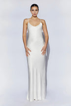 Low Back Maxi Dress With Bow Train Affordable Beach Wedding Dresses No Slit Floor Length Dresses For Wedding