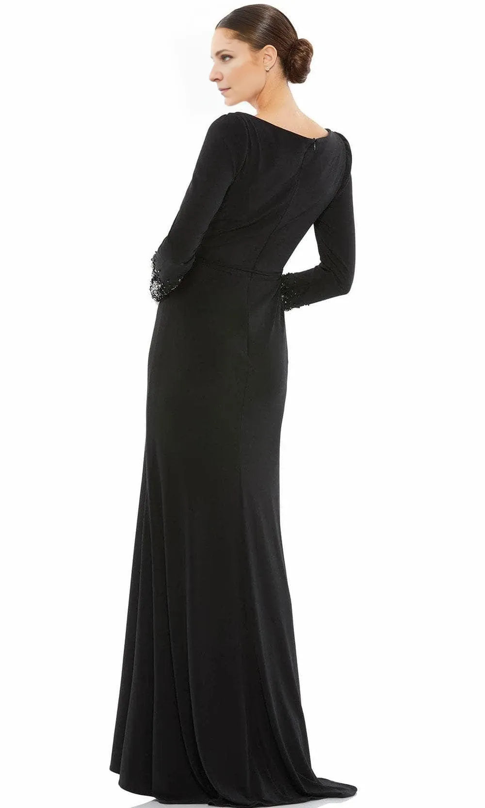 Low V-Neck Long Sleeves Trumpet Classic Floor length Prom Dress For Sale For Women ﻿