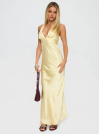 Low cost Bodycon Halter Neck Sleeveless Ankle-Length Prom Dress