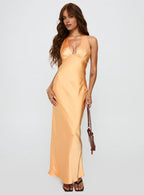 Low cost Bodycon Halter Neck Sleeveless Ankle-Length Prom Dress