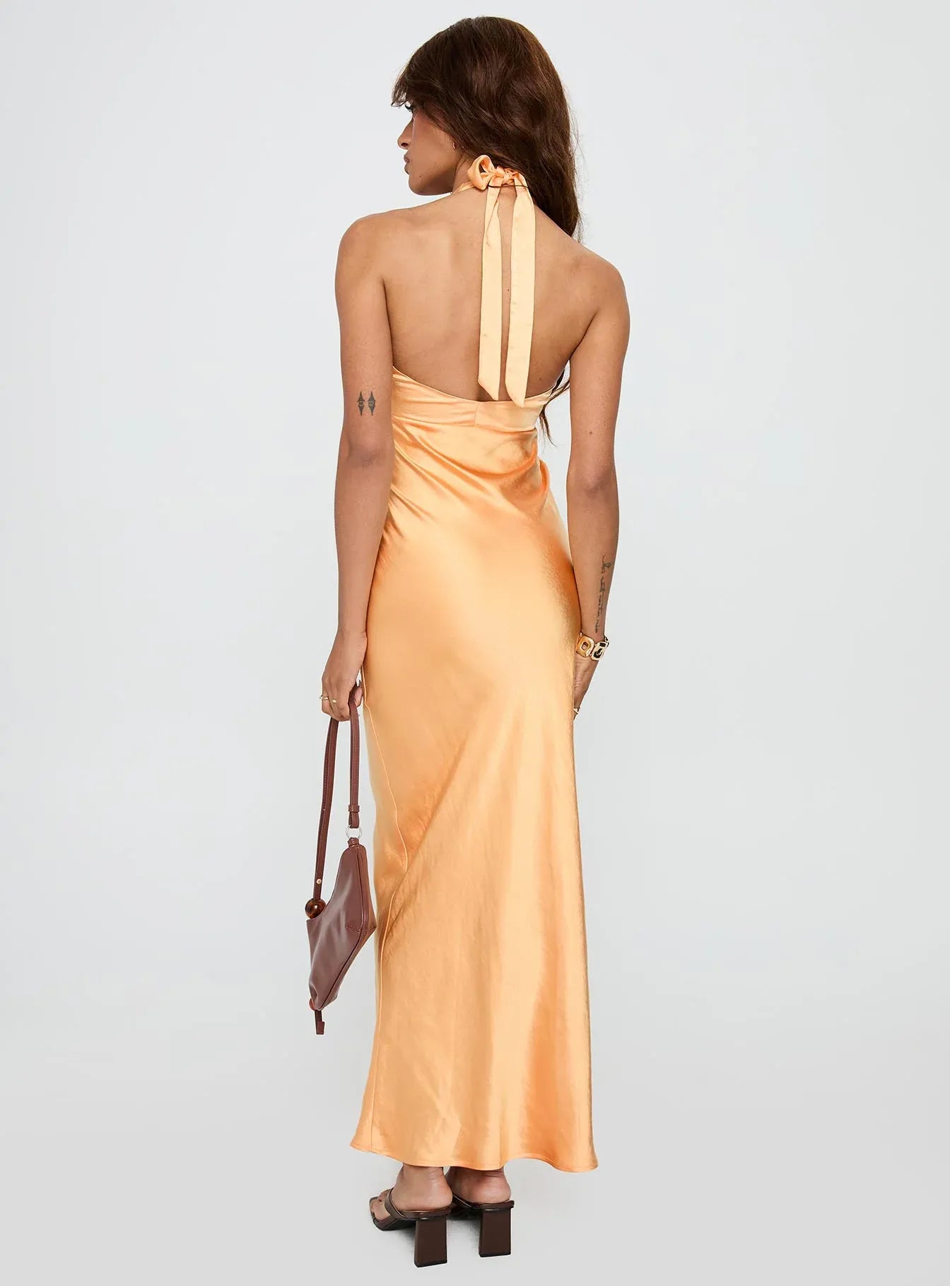 Low cost Bodycon Halter Neck Sleeveless Ankle-Length Prom Dress