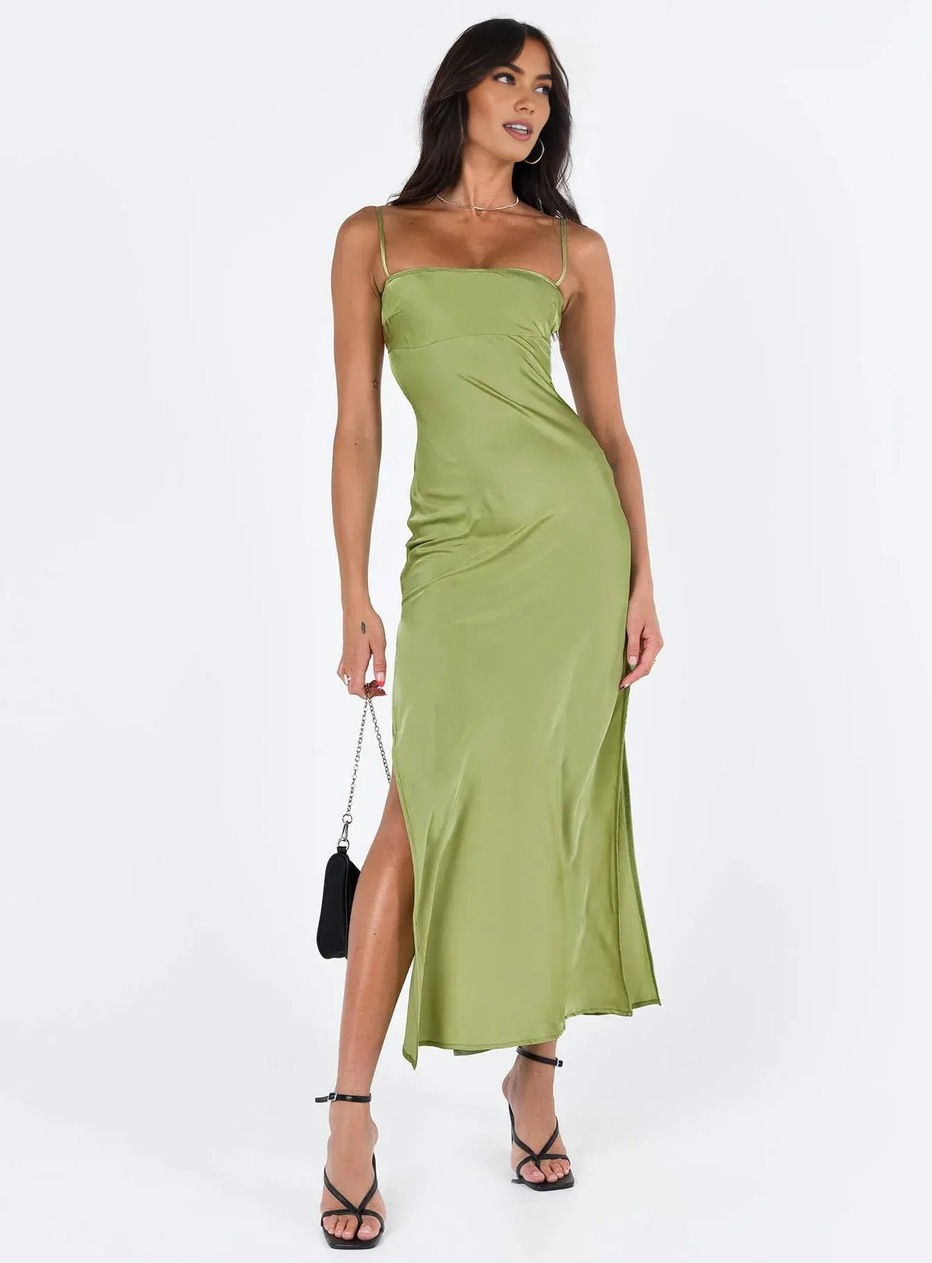 Low cost Bodycon Spaghetti Straps Sleeveless Ankle-Length Prom Dress