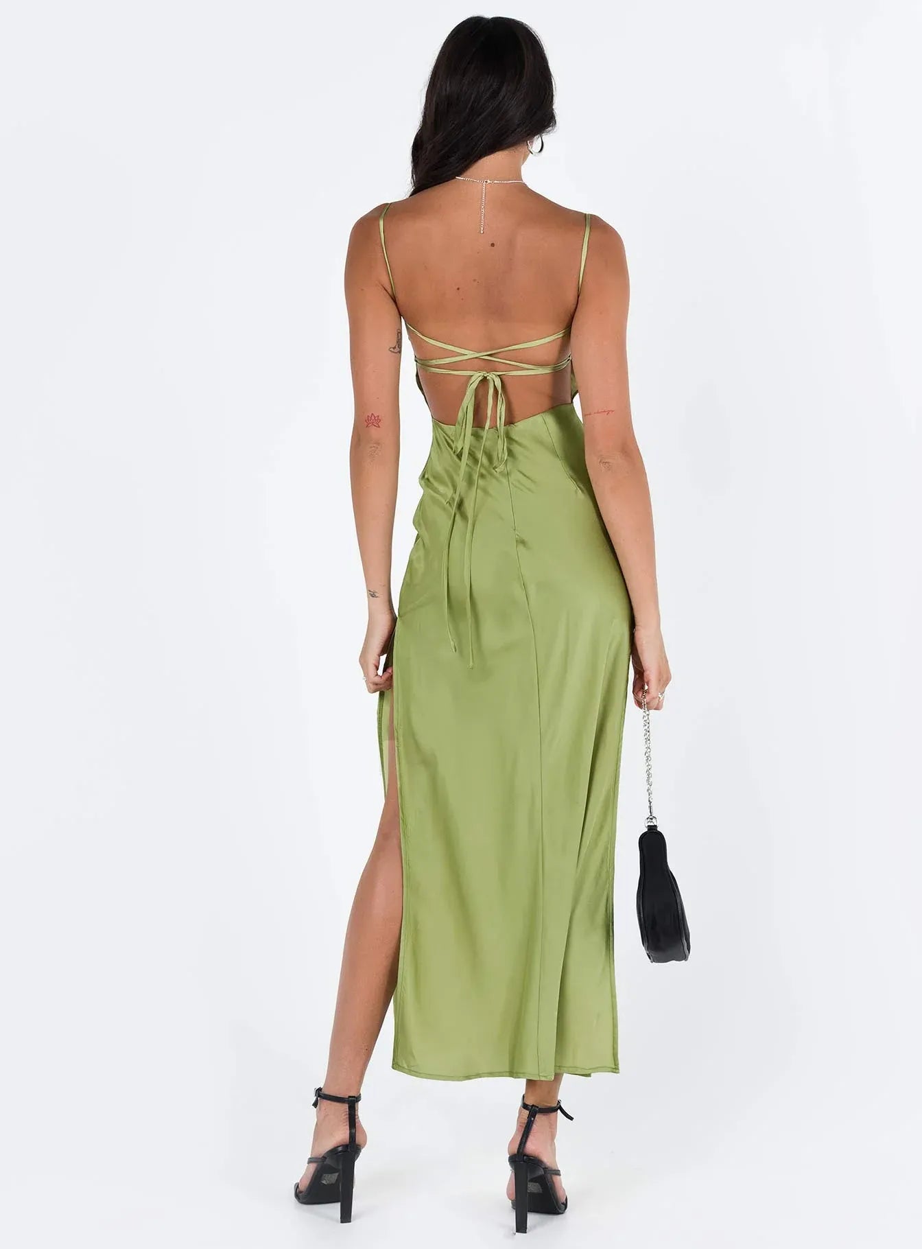 Low cost Bodycon Spaghetti Straps Sleeveless Ankle-Length Prom Dress