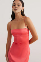 Low cost Fitted Spaghetti Straps Sleeveless Floor-Length Prom Dress