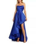 Luminous Ballgown Strapless Sleeveless Open Back High Low For Sale Prom Dress ﻿