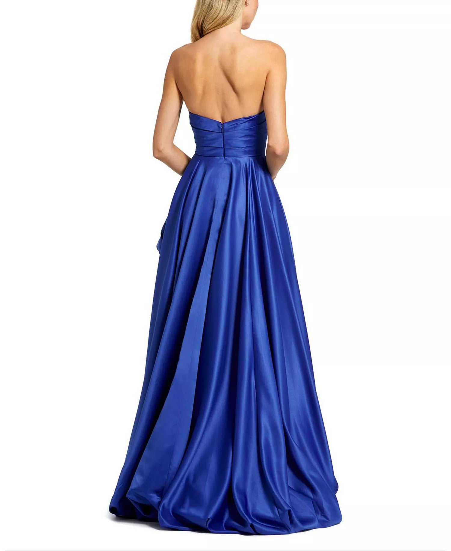 Luminous Ballgown Strapless Sleeveless Open Back High Low For Sale Prom Dress ﻿
