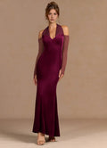 Luminous Mermaid Halter Off Shoulder Open Back Floor Length For Women Prom Dress