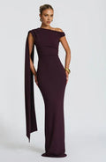 Lush Mermaid Off Shoulder Drape Sleeve Open Back Floor Length For Sale Evening Dress ﻿