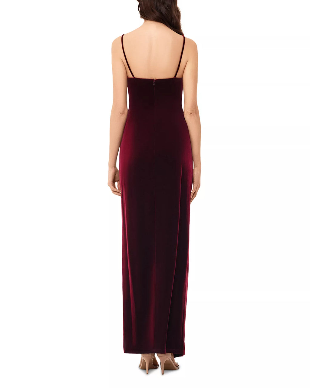 Lush Sheath Deep V Neck Spaghetti Strap Zip Back Floor Length For Sale Prom Dress