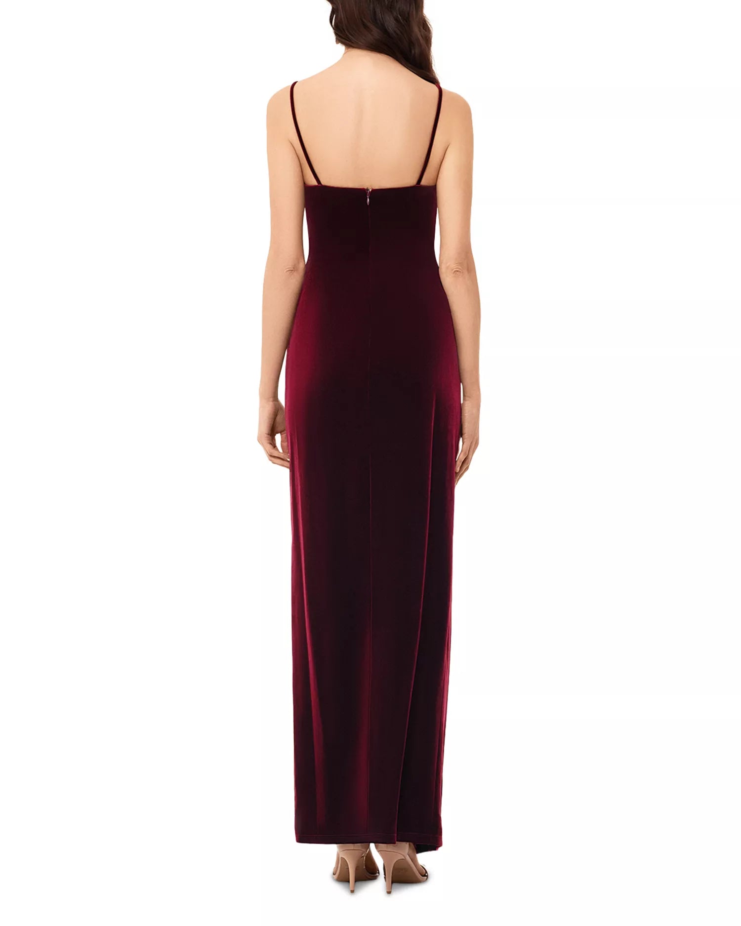 Lush Sheath Deep V Neck Spaghetti Strap Zip Back Floor Length For Sale Prom Dress