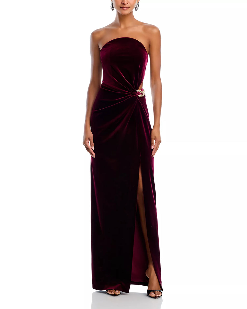 Lush Sheath Strapless Sleeveless Cut Out Back Floor Length For Ladies Prom Dress