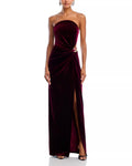 Lush Sheath Strapless Sleeveless Cut Out Back Floor Length For Ladies Prom Dress