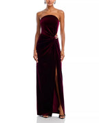 Lush Sheath Strapless Sleeveless Cut Out Back Floor Length For Ladies Prom Dress
