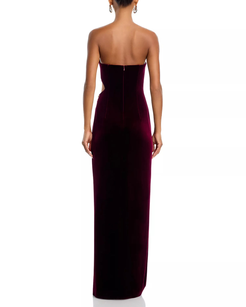 Lush Sheath Strapless Sleeveless Cut Out Back Floor Length For Ladies Prom Dress
