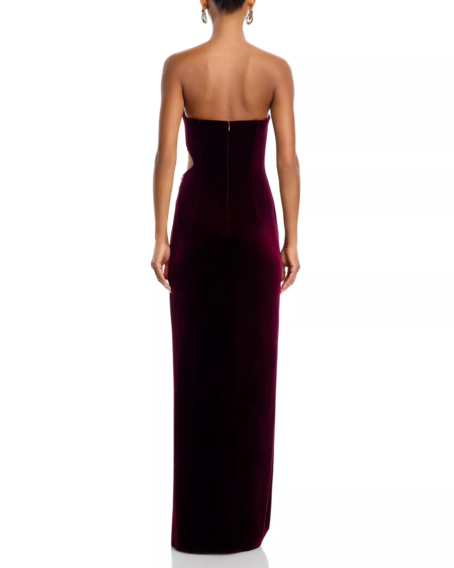 Lush Sheath Strapless Sleeveless Cut Out Back Floor Length For Ladies Prom Dress