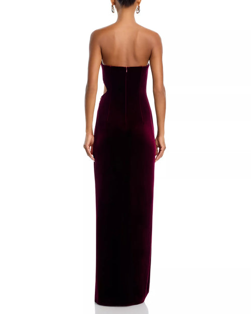 Lush Sheath Strapless Sleeveless Cut Out Back Floor Length For Ladies Prom Dress