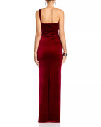 Lush Sheath Sweetheart One Shoulder Ruched Accent Open Back Floor Length For Ladies Prom Dress
