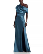 Lustrous Mermaid One Shoulder Sleeveless Open Back Floor Length For Women Prom Dress