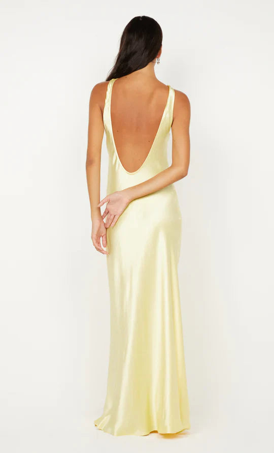 Lustrous Sheath Halter Neck Sleeveless Deep Open Back Floor Length Hot sale Prom Dress
