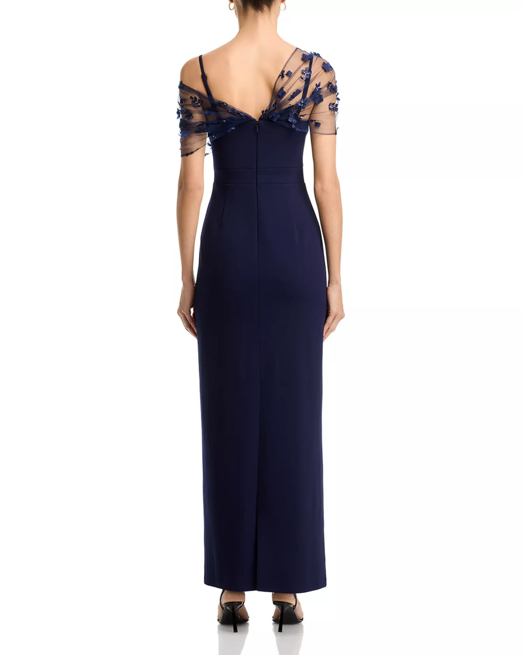 Lustrous Sheath One Shoulder Short Sleeve Open Back Floor Length Hot Sale Prom Dress